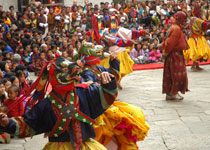 Masked Dancers making an entrance at a festival