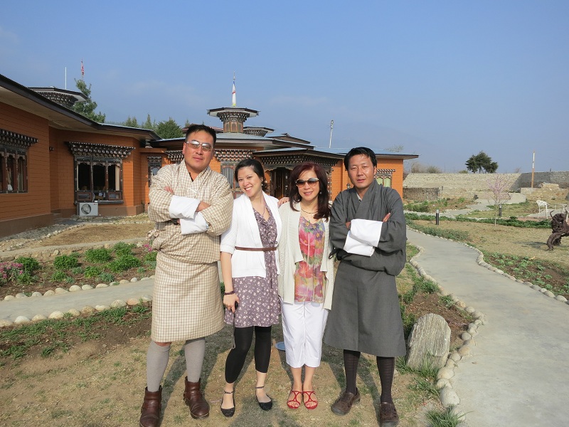 Ourselves and guide, Tshering, and driver, Needup