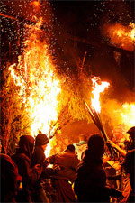 Fire blessing at the Jambay Lhakhang Drup